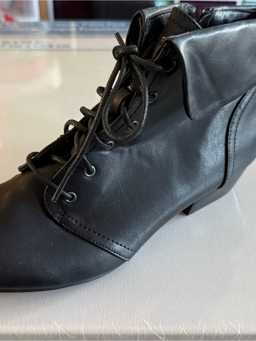 AMPUTEE-ONE LEFT SHOE- Yuu Black Lace-Up Ankle Boot